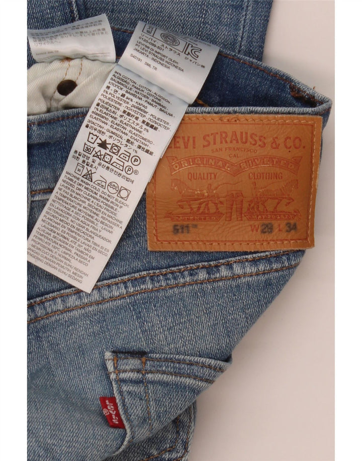 Levi's Mens 511 Slim Jeans W29 L34 Blue Cotton