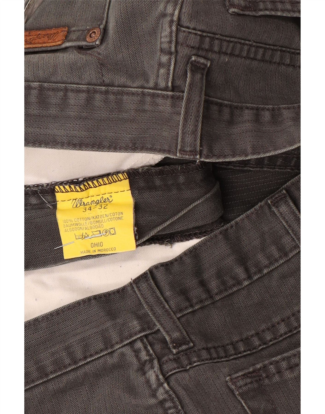 Wrangler Mens Ohio Straight Jeans W34 L32 Grey Cotton