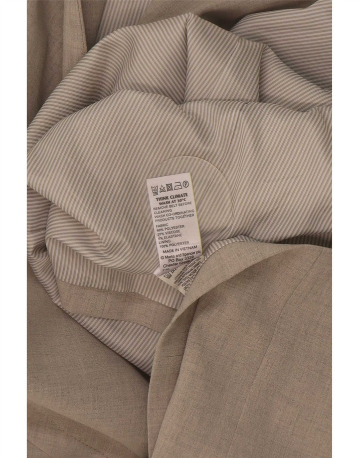 Marks & Spencer Womens Longline Sleeveless Blazer Jacket UK 16 Large Grey