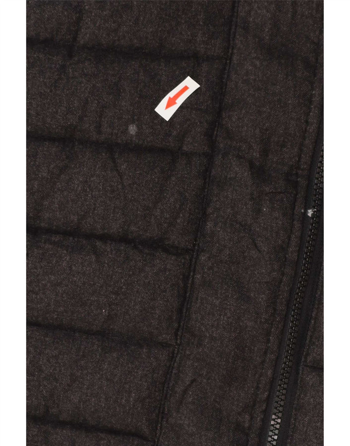 Superdry Mens Hooded Padded Jacket UK 42 XL Grey Polyester