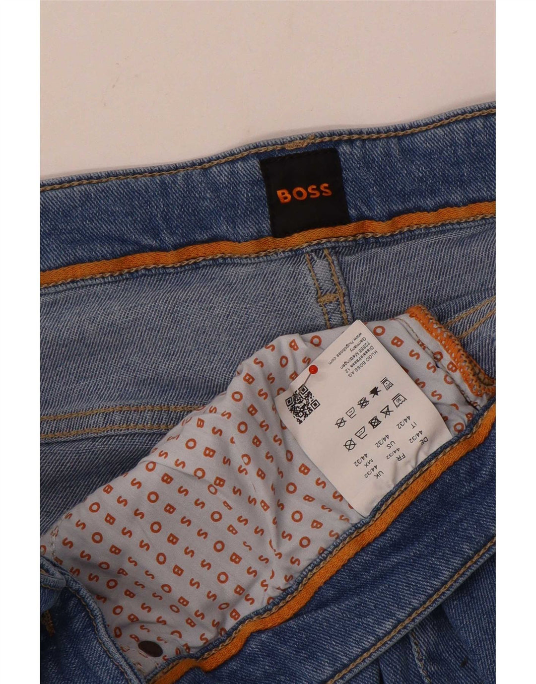 Hugo Boss Mens Straight Jeans W44 L32 Blue Cotton