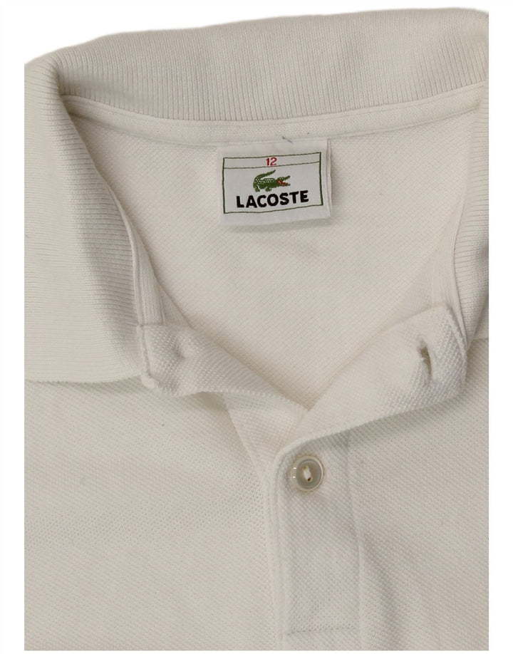 Lacoste Boys Polo Shirt 11-12 Years White Cotton