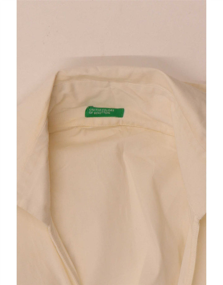Benetton Womens Wrap Shirt Blouse UK 12 Medium White