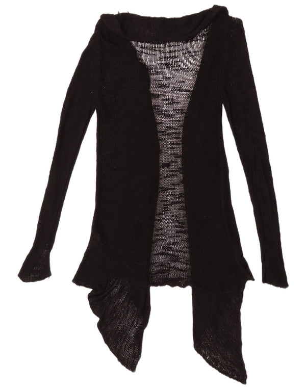 Zara Womens See Through Open Cardigan Sweater UK 12 Medium Black Viscose