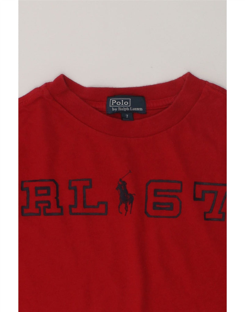 POLO RALPH LAUREN Boys Graphic Top Long Sleeve 6-7 Years Red Striped | Vintage Polo Ralph Lauren | Thrift | Second-Hand Polo Ralph Lauren | Used Clothing | Messina Hembry 