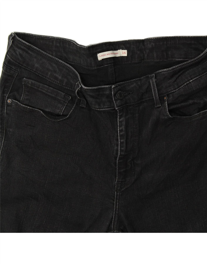 LEVI'S Womens Mid Rise Skinny Jeans US 16 2XL W34 L29 Black Cotton Vintage Levi's and Second-Hand Levi's from Messina Hembry 