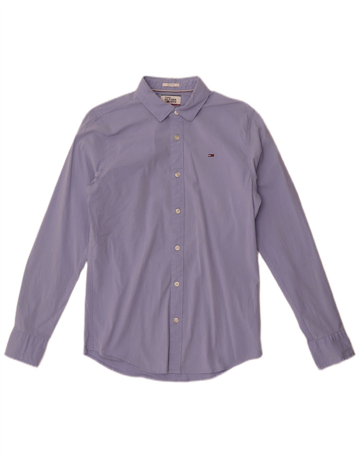 Tommy Hilfiger Mens Slim Fit Shirt Medium Blue Cotton