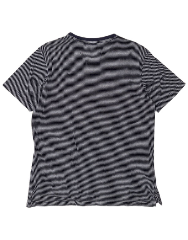 Crew Clothing Mens T-Shirt Top Large Blue Striped Cotton
