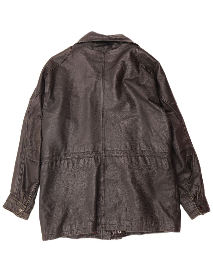 VINTAGE Mens Leather Jacket UK 40 Large Black Leather