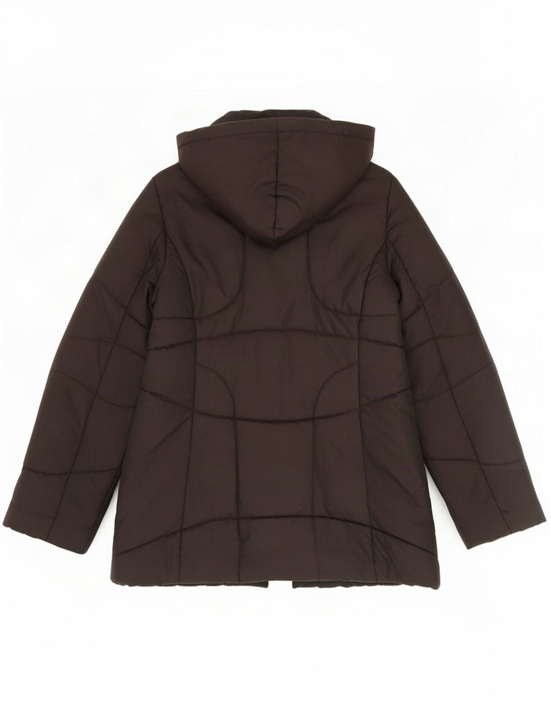 Intrend Womens Hooded Padded Coat UK 12 Medium Brown Polyester