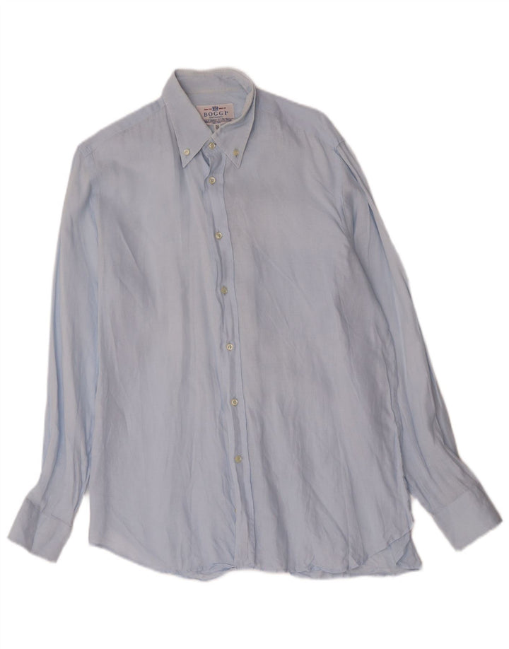 Boggi Mens Shirt Size 39 15 1/2 Medium Blue