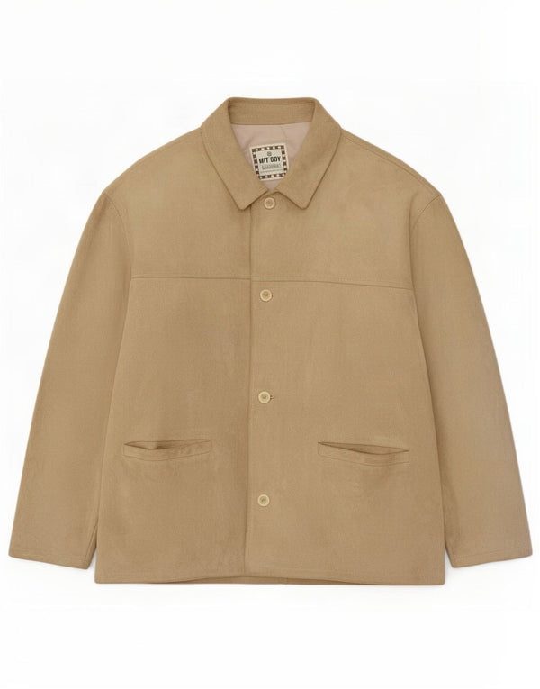 Wit Boy Mens Suede Jacket IT 50 Large Beige Leather