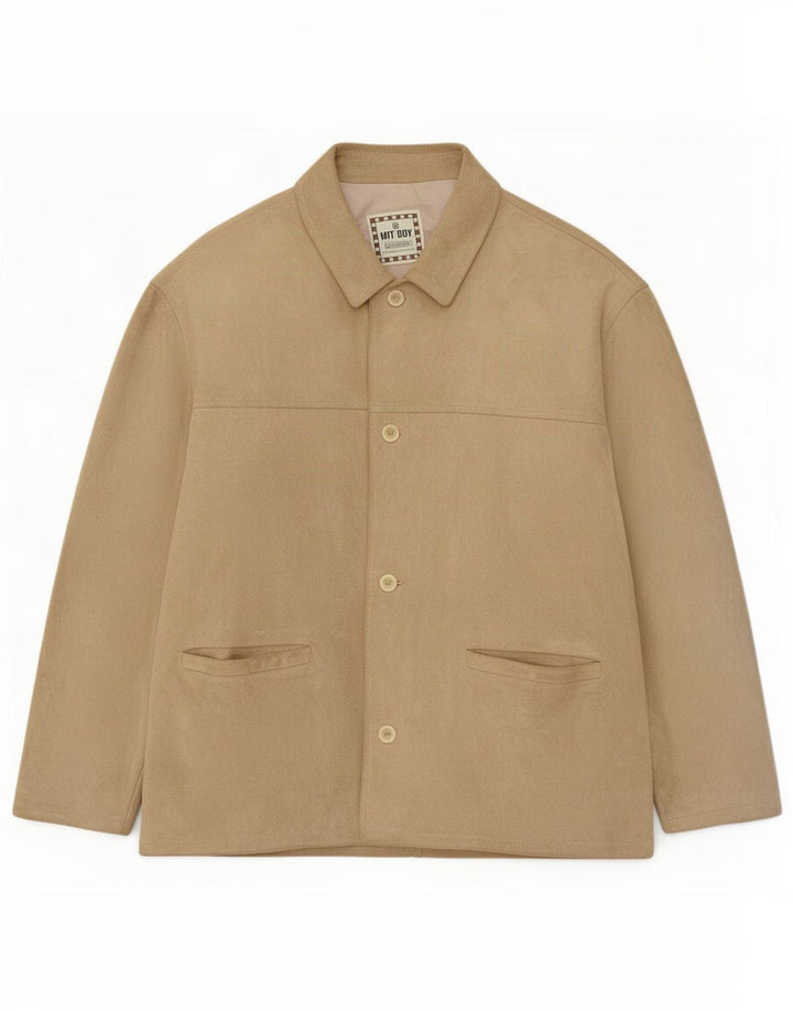 Wit Boy Mens Suede Jacket IT 50 Large Beige Leather