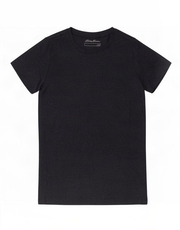 Eddie Bauer Womens T-Shirt Top UK 14 Large Navy Blue Flecked Cotton