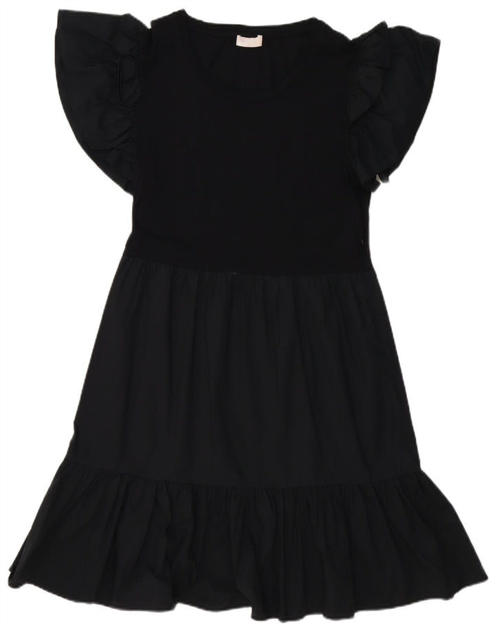 Liu Jo Womens A-Line Dress UK 12 Medium Black Cotton