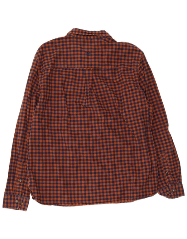 Fat Face Mens Regular Fit Flannel Shirt XL Orange Gingham Cotton