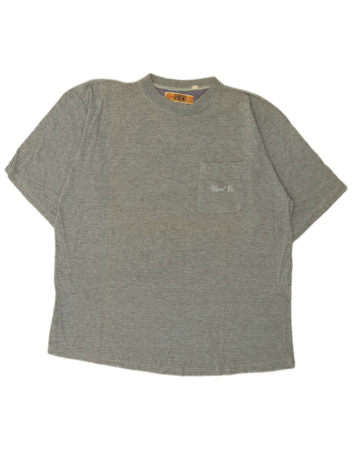 Vintage Mens T-Shirt Top Large Grey Flecked