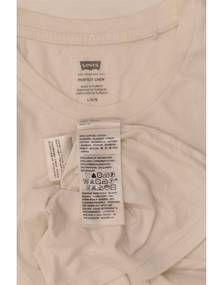 Levi's Womens T-Shirt Top UK 14 Large White Cotton