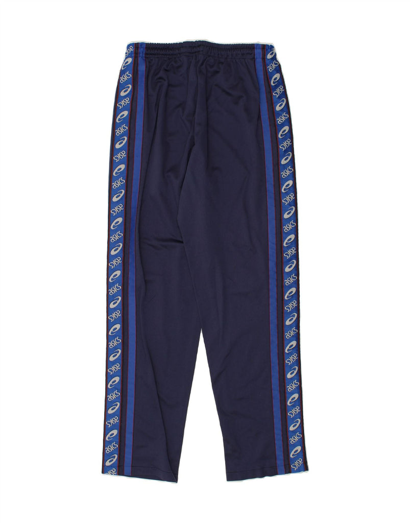 ASICS Mens Graphic Tracksuit Trousers Medium Navy Blue | Vintage Asics | Thrift | Second-Hand Asics | Used Clothing | Messina Hembry 