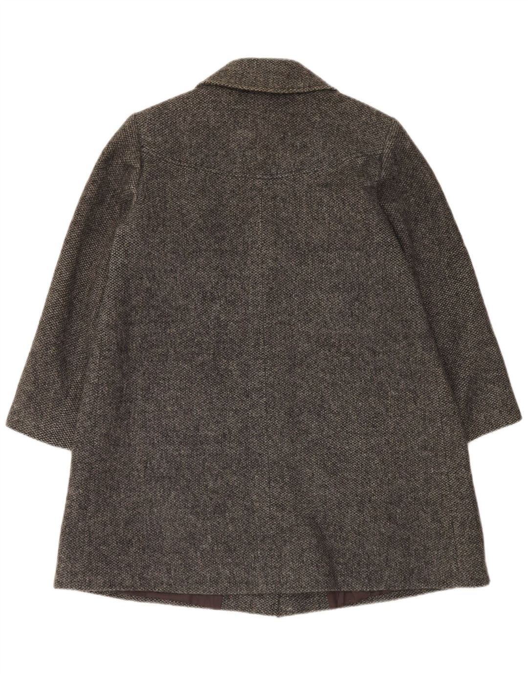 Vintage Womens Double Breasted Coat UK 16 Large Grey Wool