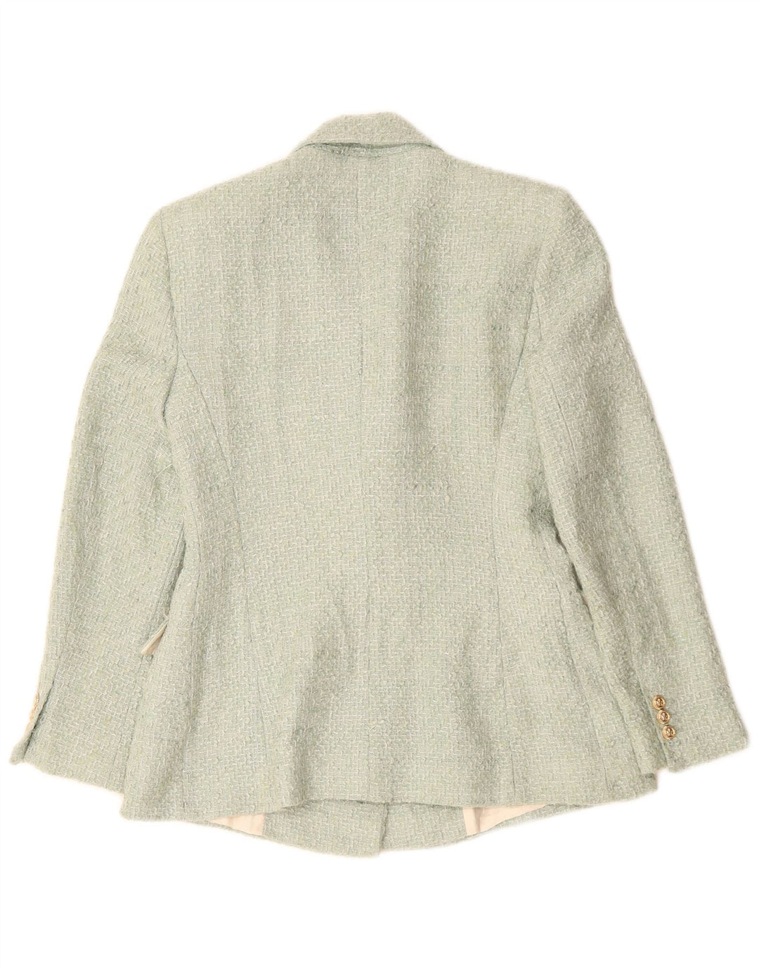 ZARA Womens Double Breasted Blazer Jacket UK 12 Medium Green Acrylic