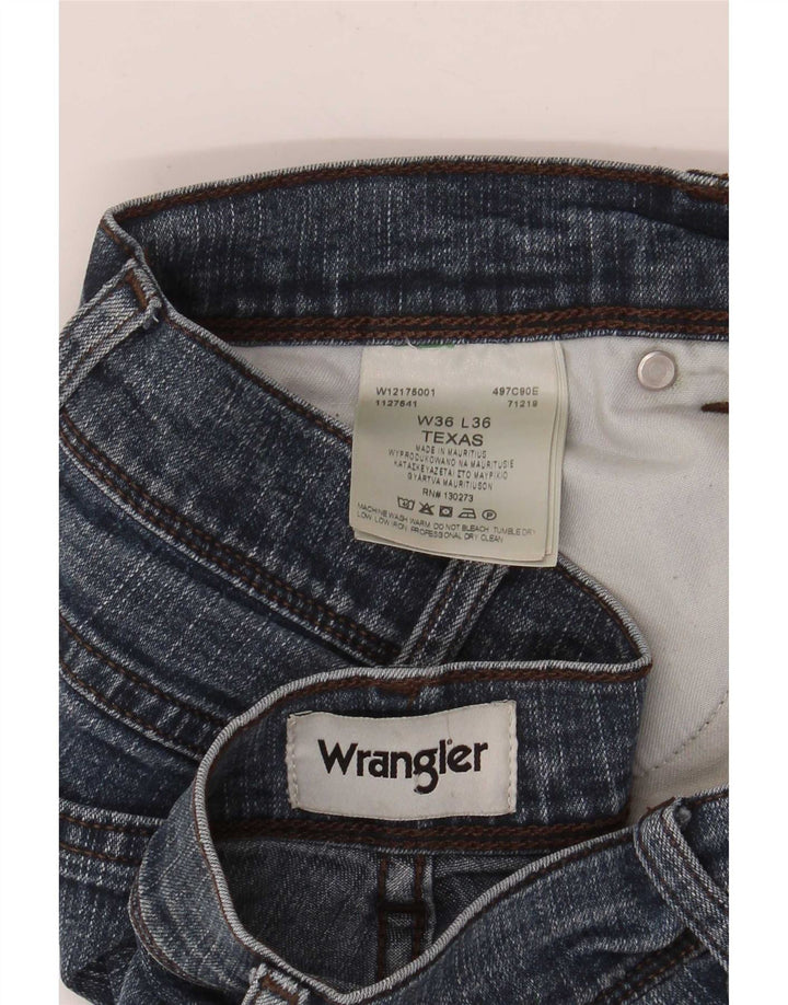Wrangler Mens Texas Straight Jeans W36 L36 Blue Cotton
