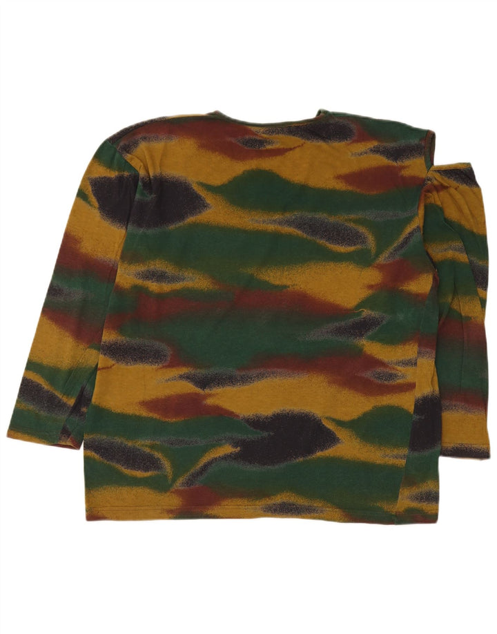 Blumarine Womens Graphic Top Long Sleeve IT 44 Medium Multicoloured Cotton