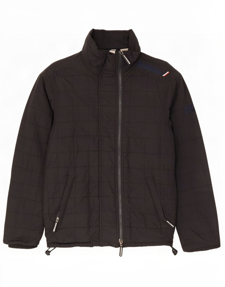 Superdry Mens Padded Jacket UK 38 Medium Black Nylon