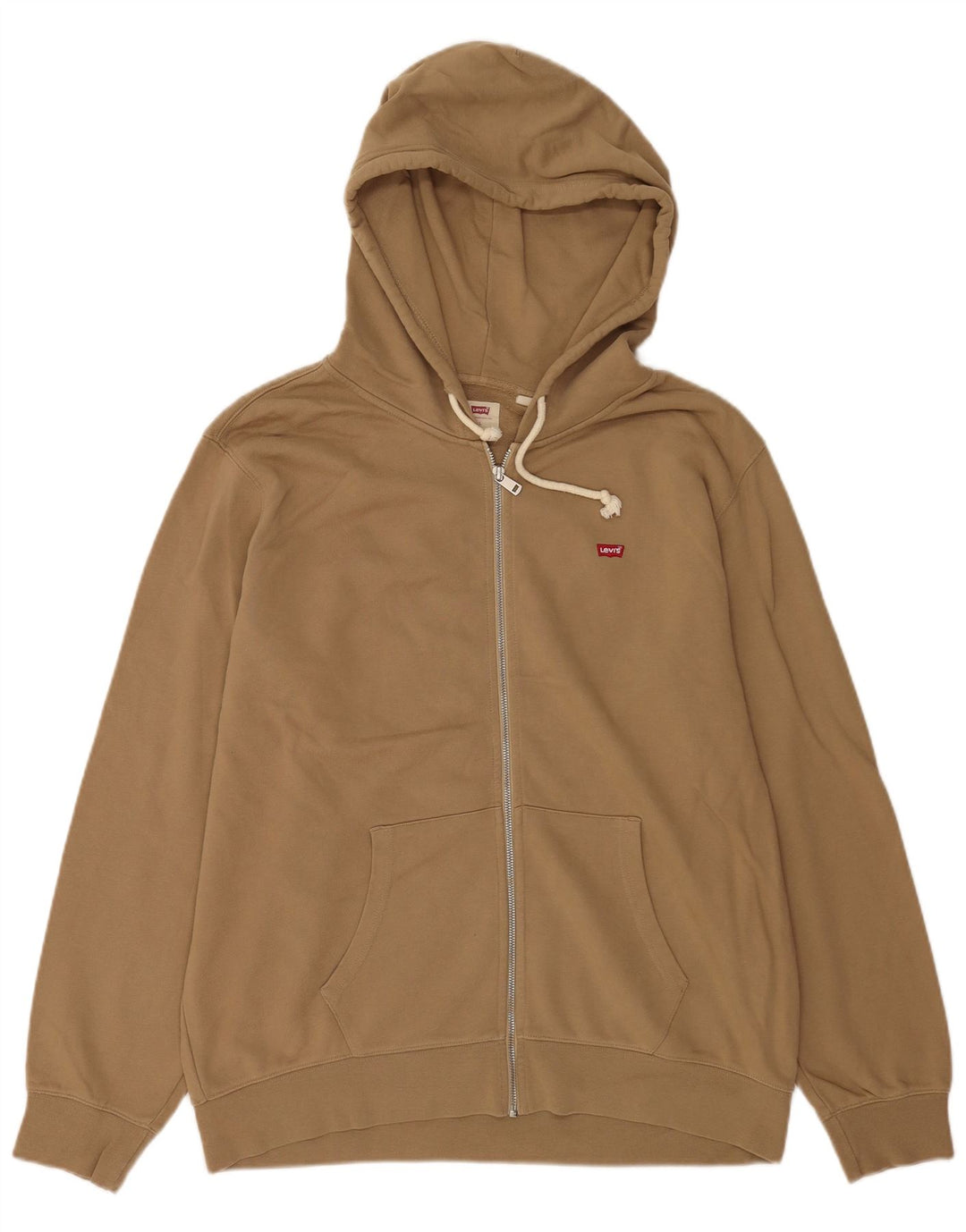 Levi's Mens Standard Zip Hoodie Sweater Large Brown Cotton