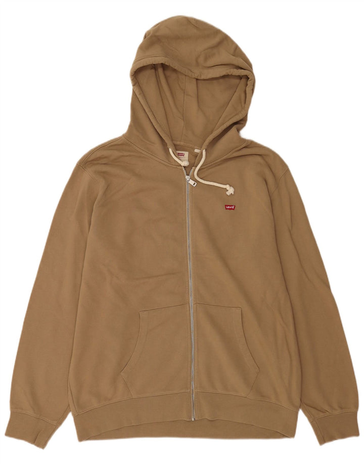 Levi's Mens Standard Zip Hoodie Sweater Large Brown Cotton