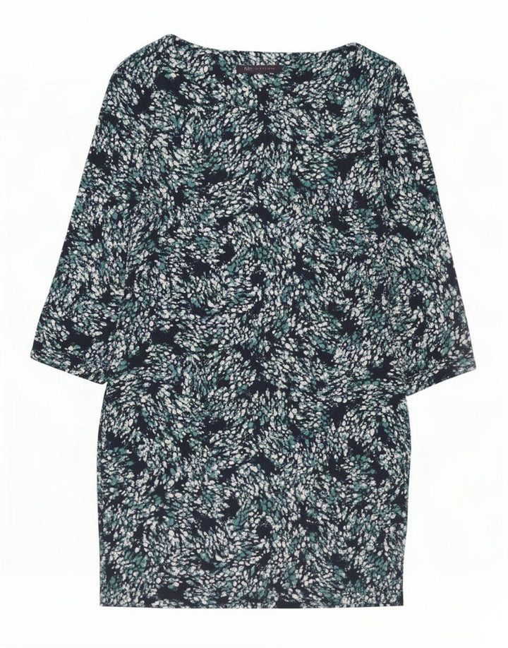 Marks & Spencer Womens Basic Dress UK 12 Medium Navy Blue Spotted