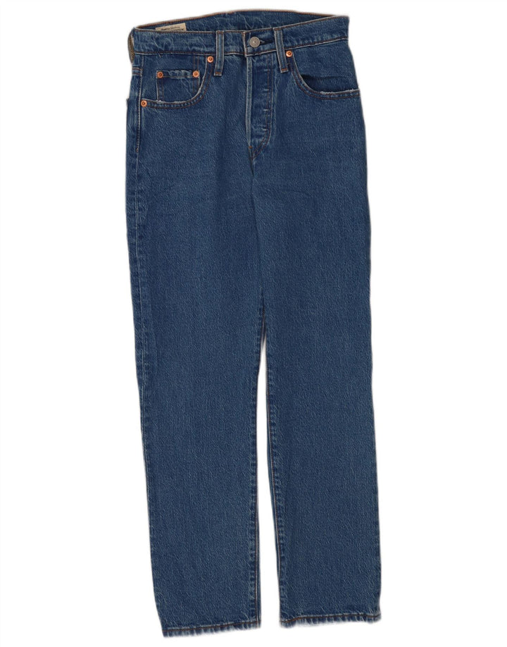 Levi's Womens 501 Straight Jeans W25 L26 Blue Cotton