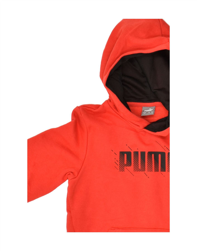 PUMA Boys Graphic Hoodie Jumper 7-8 Years Red Cotton | Vintage Puma | Thrift | Second-Hand Puma | Used Clothing | Messina Hembry 