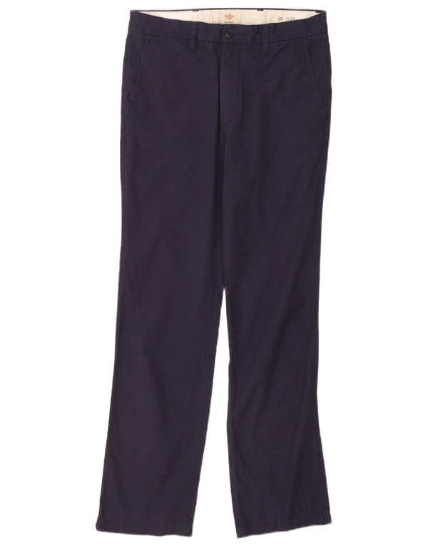 Dockers Mens Slim Fit Chino Trousers W31 L32 Navy Blue Cotton