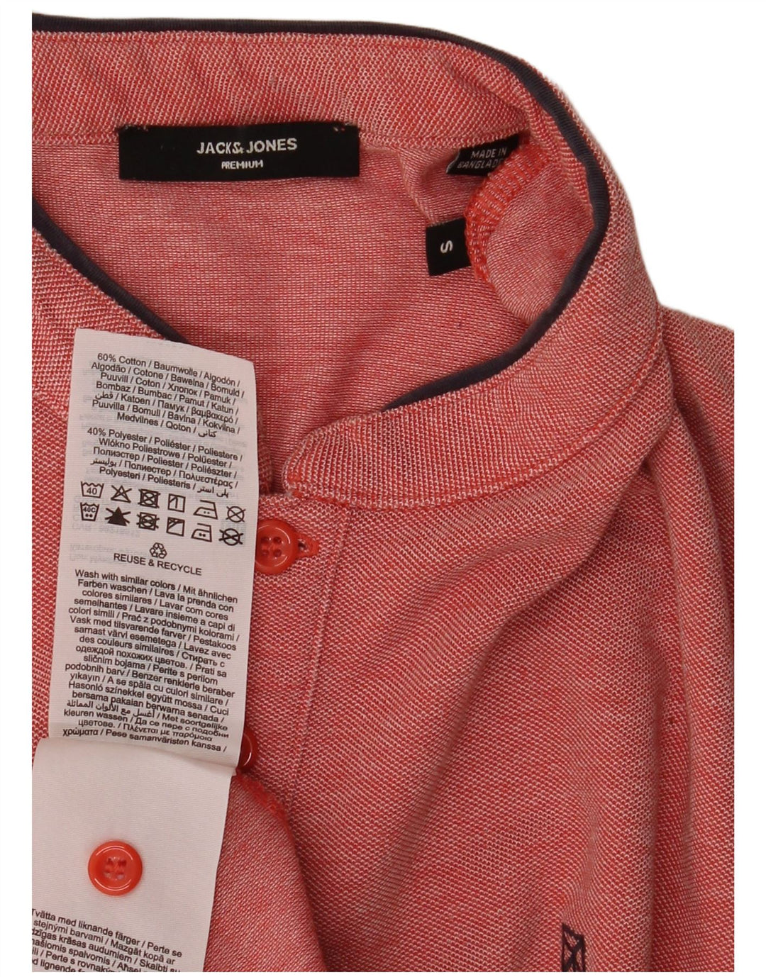 Jack & Jones Mens Polo Shirt Small Red Cotton
