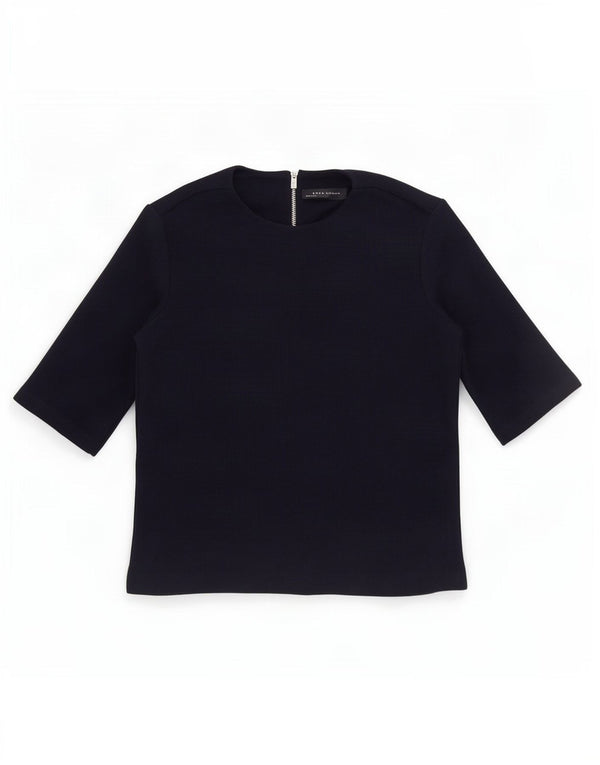 Zara Womens Blouse Top UK 10 Small Navy Blue