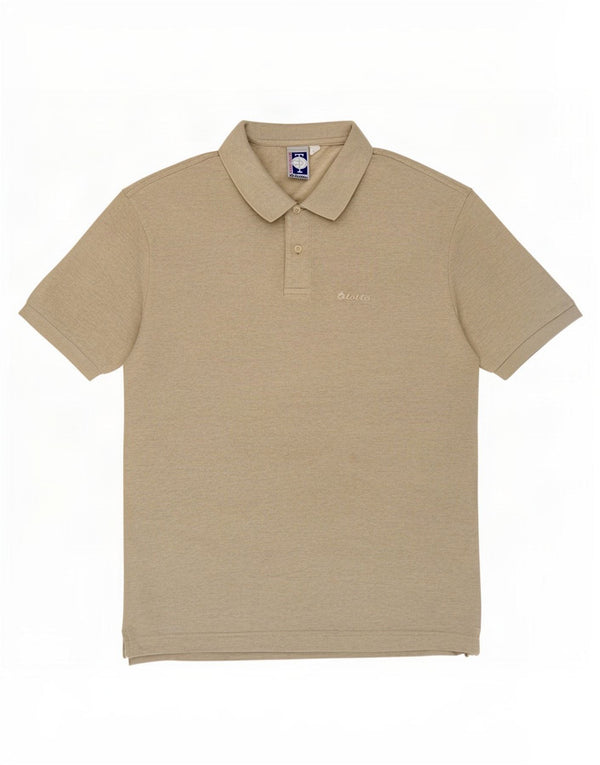 Lotto Mens Polo Shirt Large Beige Cotton