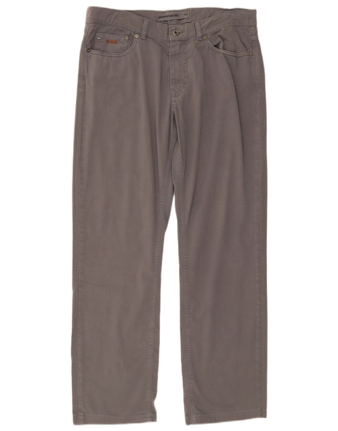 Harmont & Blaine Mens Straight Casual Trousers IT 48 Medium Grey Cotton