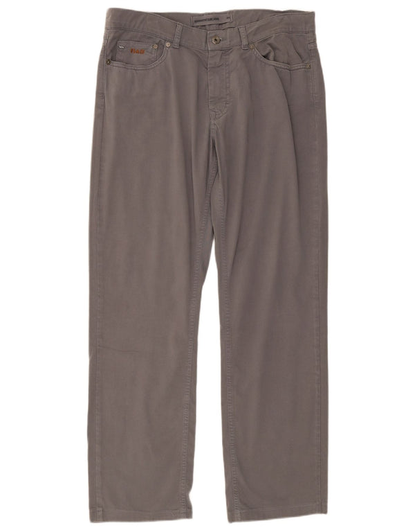 Harmont & Blaine Mens Straight Casual Trousers IT 48 Medium Grey Cotton