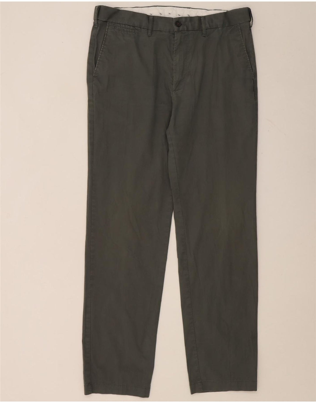 Marks & Spencer Womens Regular Fit Chino Trousers W36 L33 Green Cotton
