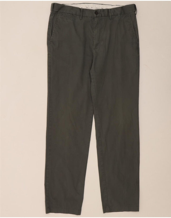 Marks & Spencer Womens Regular Fit Chino Trousers W36 L33 Green Cotton
