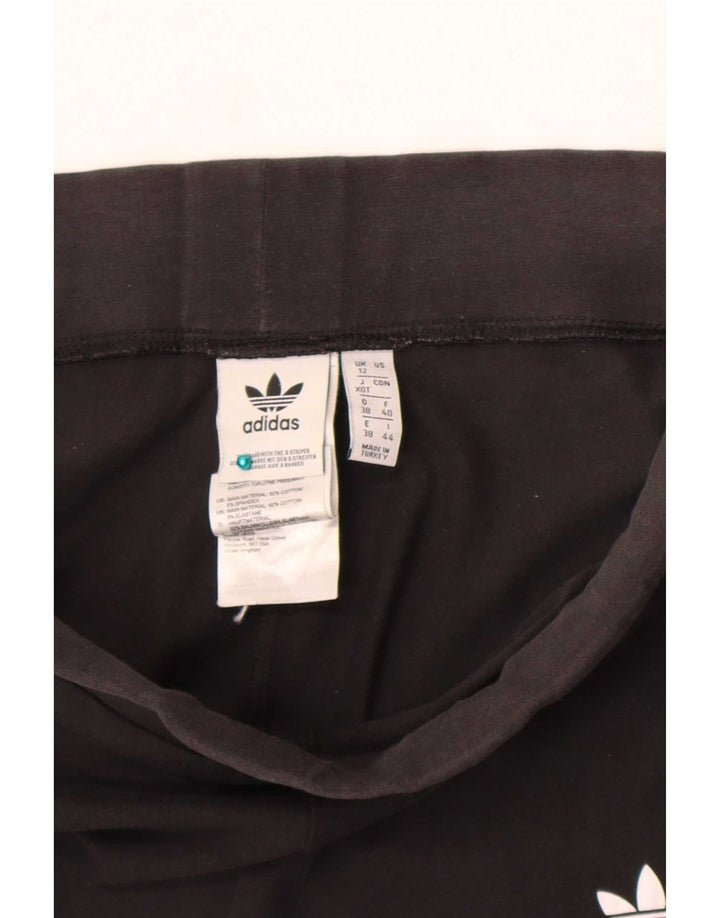 Adidas Womens Slim Fit Leggings UK 12 Medium Black Cotton