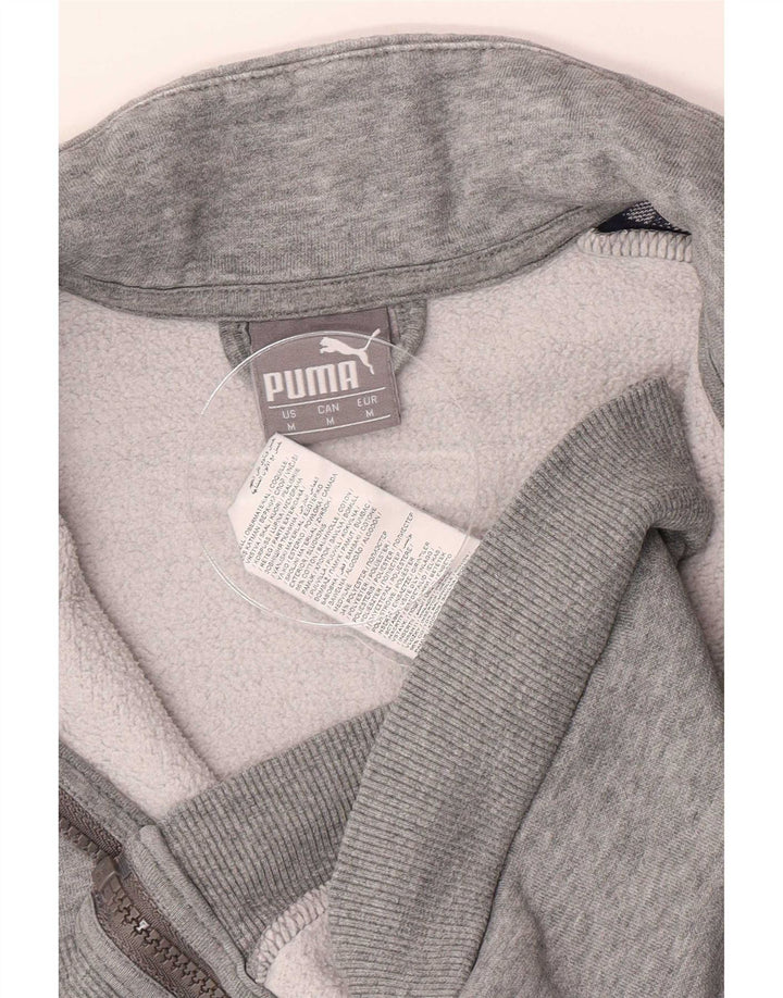 Puma Mens Graphic Tracksuit Top Jacket Medium Grey Colourblock Cotton