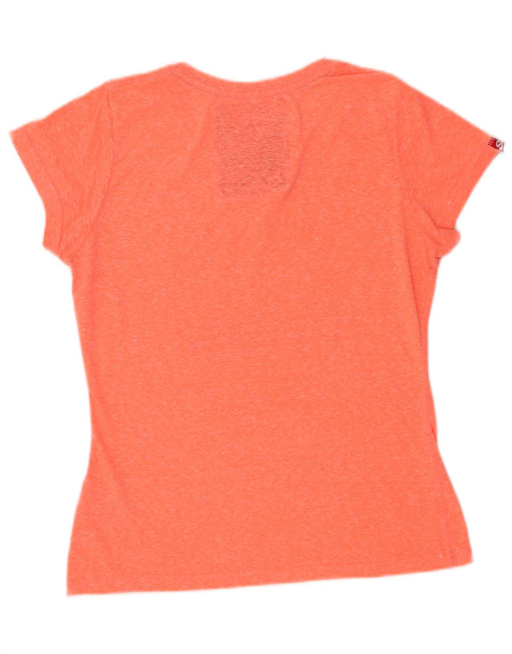 Superdry Womens Graphic T-Shirt Top UK 14 Large Orange Flecked Polyester