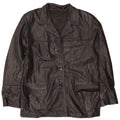 Vintage Womens Oversized 3 Button Leather Blazer Jacket IT 44 Medium Black