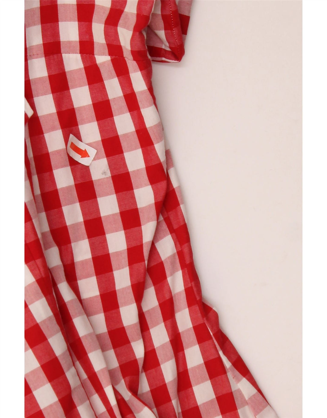 BENETTON Womens Short Sleeve Shirt UK 14 Medium Red Check