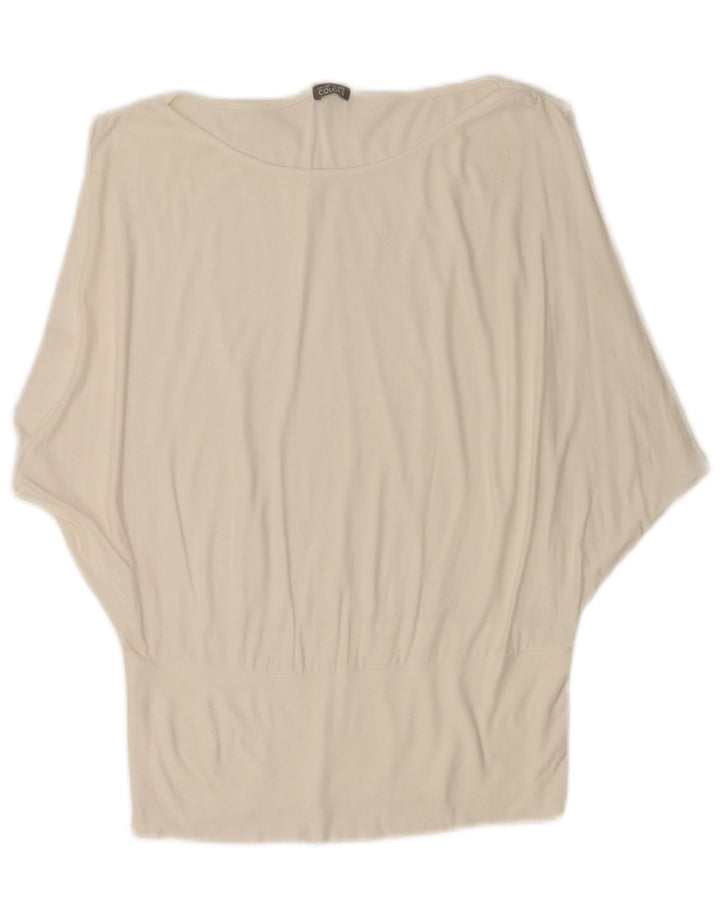 Benetton Womens Batwing Blouse Top UK 14 Medium Off White Viscose