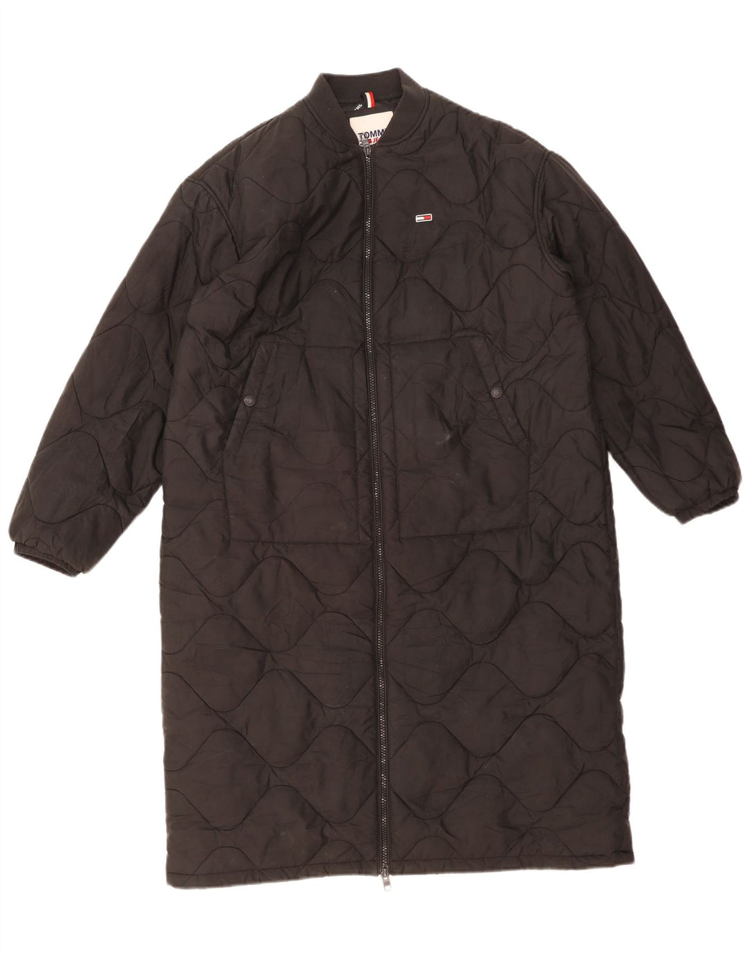 Tommy Hilfiger Womens Oversized Padded Coat UK 10 Small Black Polyester