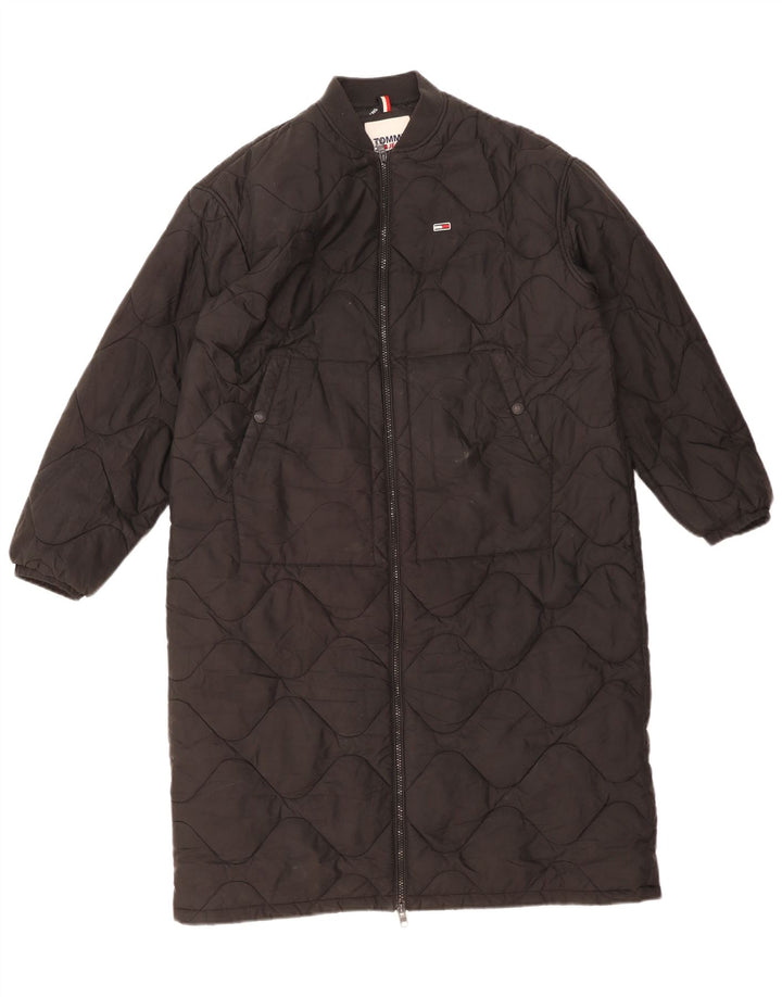 Tommy Hilfiger Womens Oversized Padded Coat UK 10 Small Black Polyester