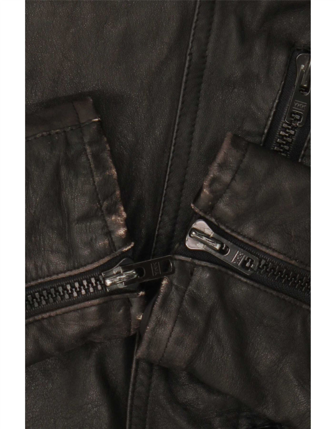 Vintage Mens Leather Biker Jacket IT 50 Large Black